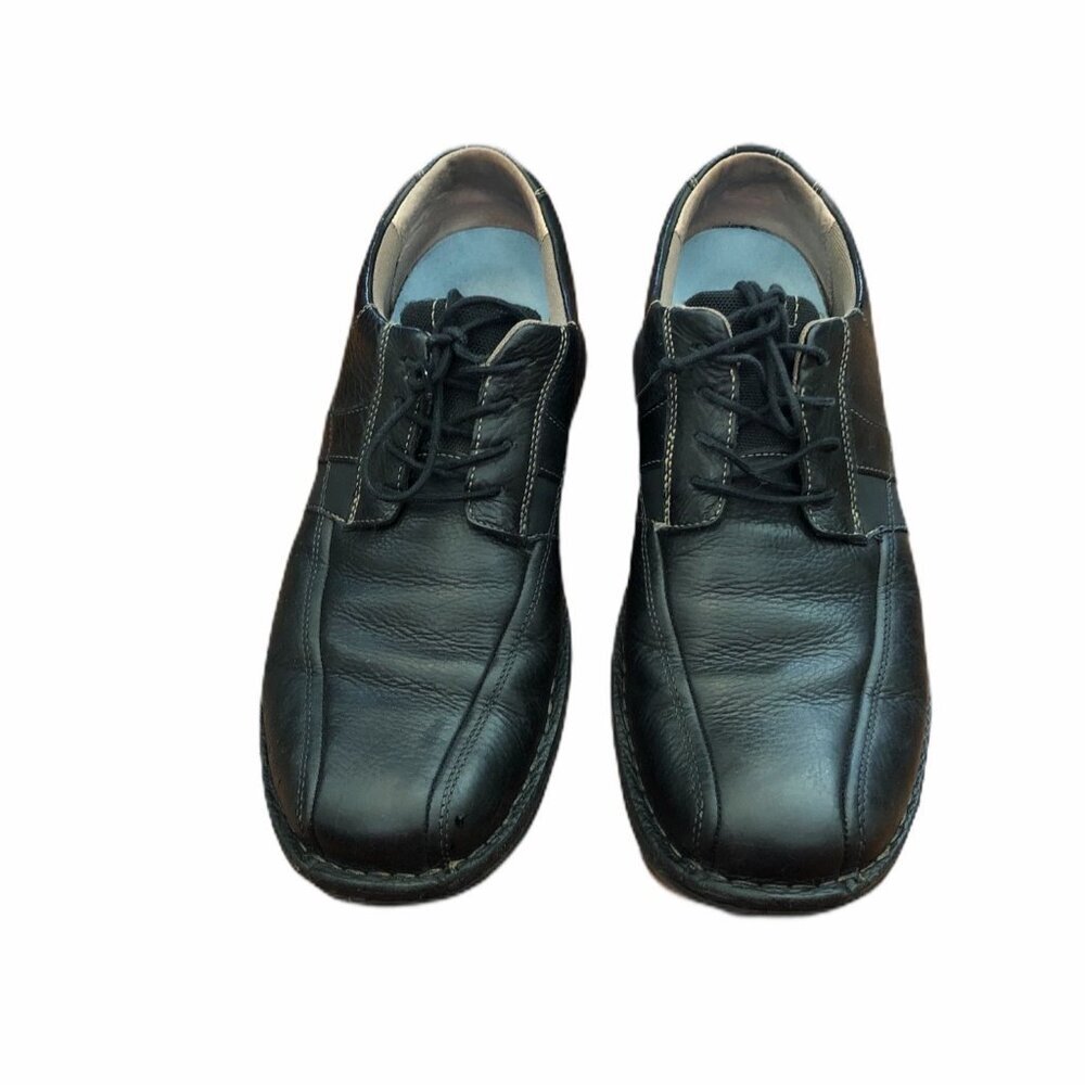 Clarks Espace Mens Size 13M Black Leather Casual‎ Lace Up Oxford Shoes
